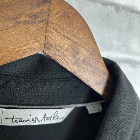 Travis Mathew Polo Shirt Solid Black Pima Cotton Blend Mens Size XL (STAINED) - Picture 4 of 8